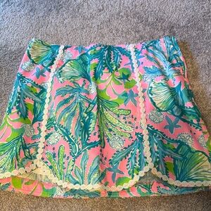 Lilly Pulitzer Pink and Green Tropical Skirt